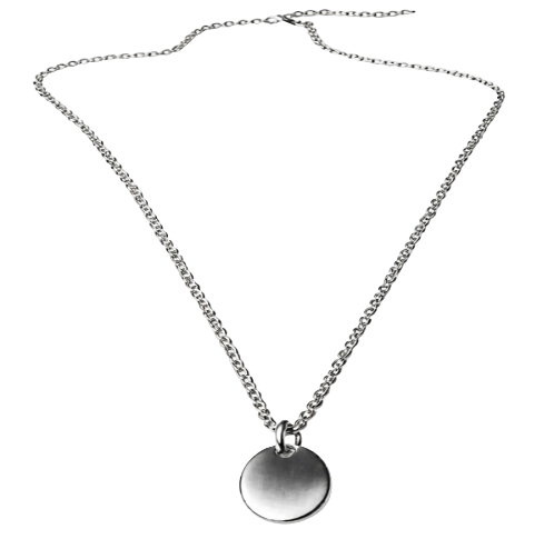 Personalisierte Kette mit Anhänger aus Edelstahl „Oval“ in Silber