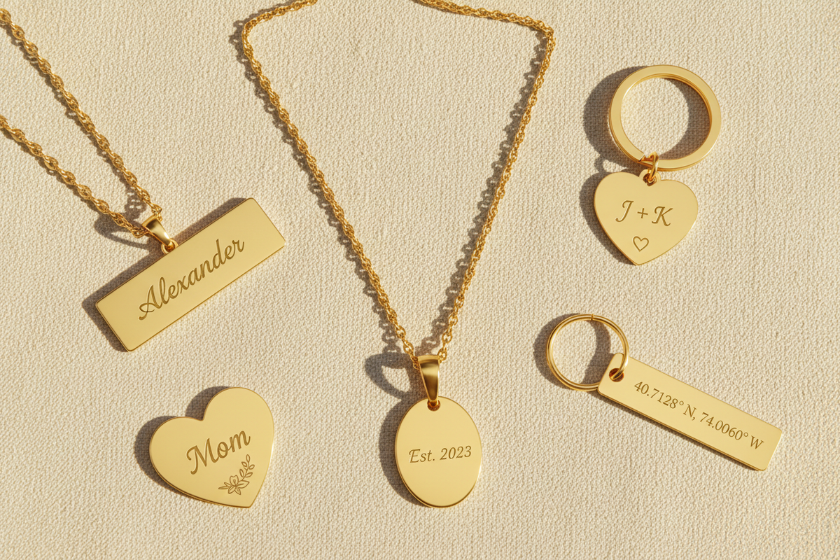 Personalisierter Schmuck mit Gravur – goldene Ketten und Anhänger von Gravyou