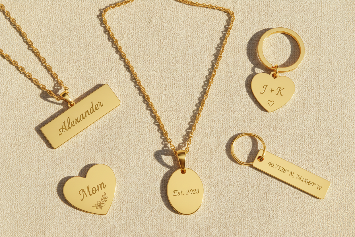 Personalisierter Schmuck mit Gravur – goldene Ketten und Anhänger von Gravyou